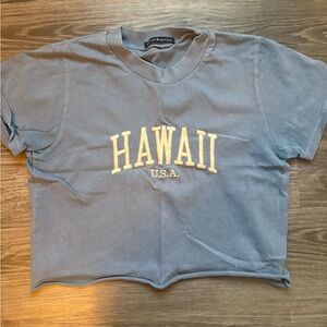 Brandy Melville Blue Tee with Yellow Print